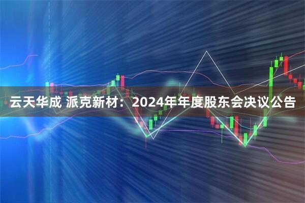 云天华成 派克新材：2024年年度股东会决议公告