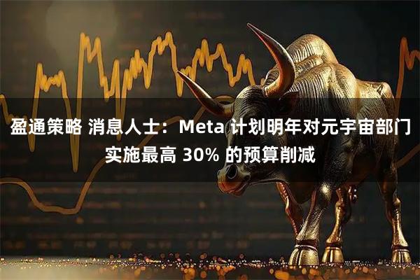 盈通策略 消息人士：Meta 计划明年对元宇宙部门实施最高 30% 的预算削减